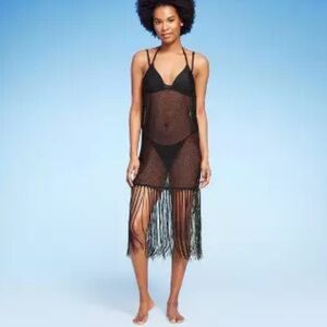 Women's Fishnet Fringe
Cover Up Midi Dress new